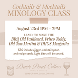 Mixology Class August 23rd