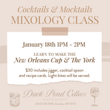 Cocktails & Mocktails Mixology Class Jan 18