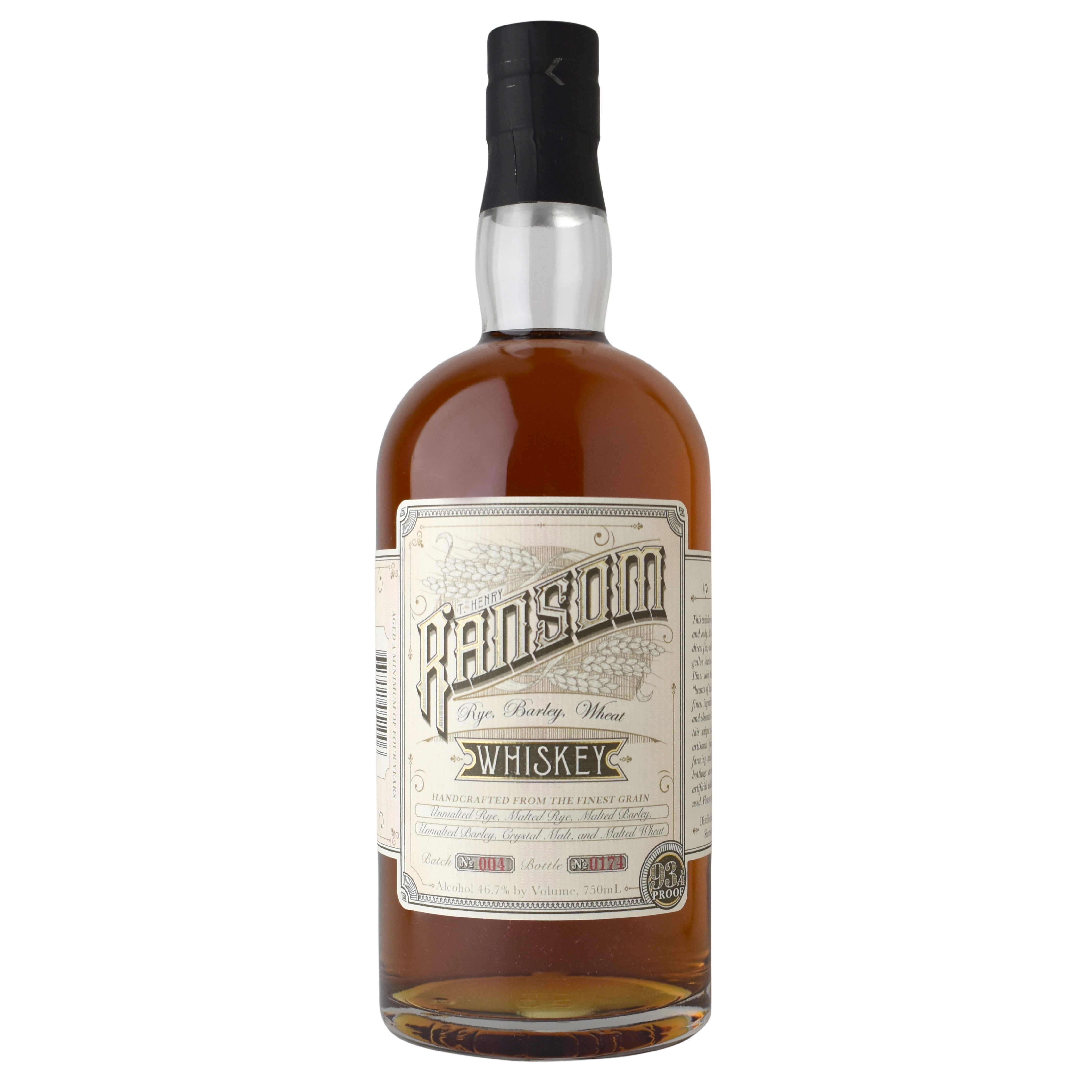 Ransom Rye, Barley, Wheat Whiskey – Duck Pond Cellars
