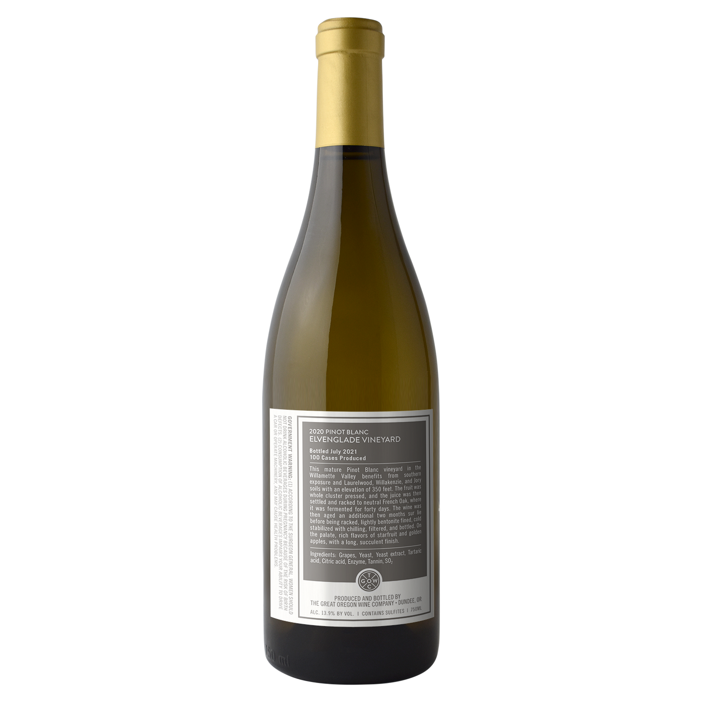 2020 GOWC Evenglade Vyd Willamette Valley Pinot Blanc